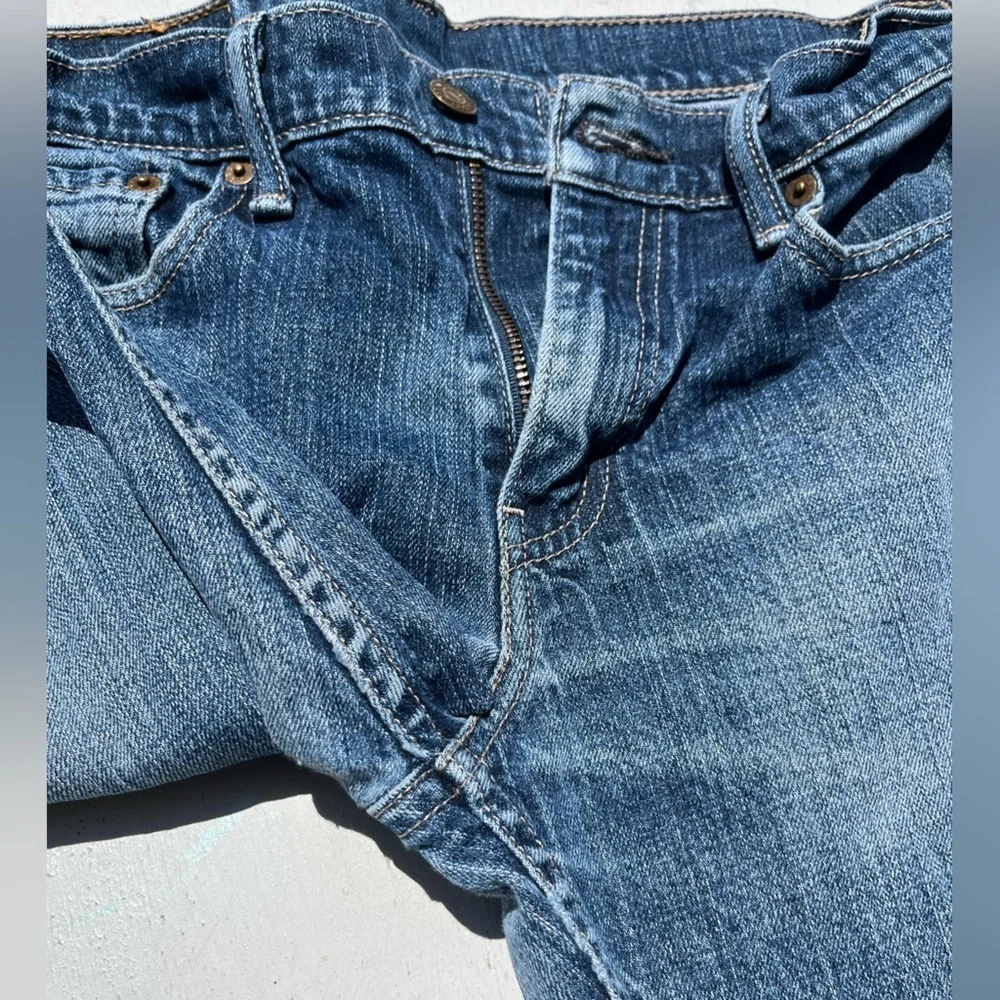 Men’s Levi's 511 Jeans Blue 30x30 Athletic Slim Whiskers Fade Distressed Knee‎
